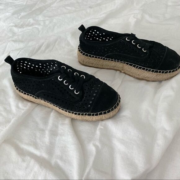 J/Slides Riley Black Perforated Chunky Espadrille - Picture 5 of 15